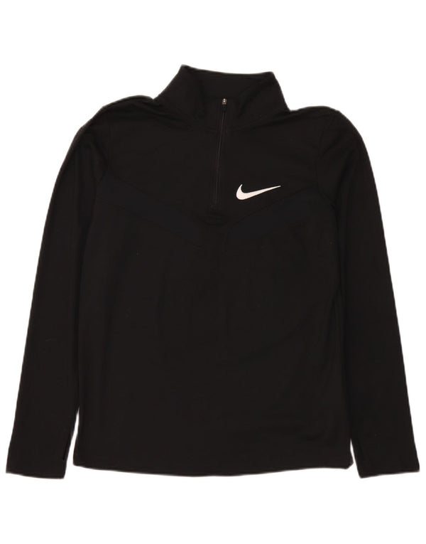 Nike Boys Dri Fit Zip Neck Pullover Tracksuit Top 13-14 Years XL Black