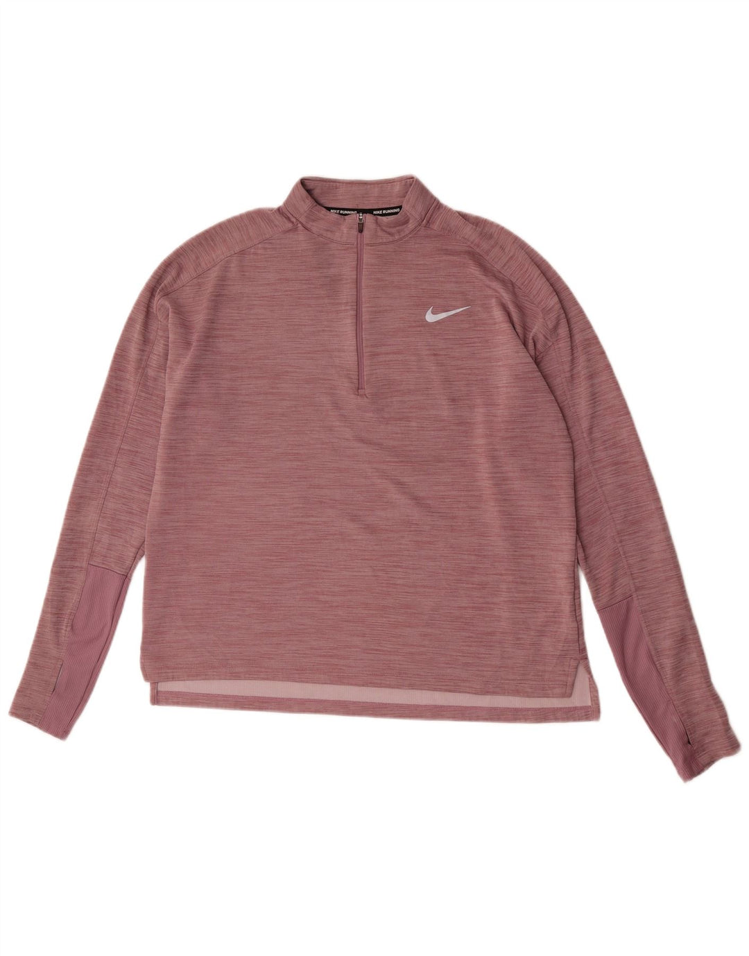 Nike Womens Dri Fit Running Pullover Tracksuit Top UK 16 Large Pink Flecked