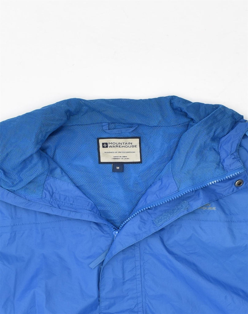 MOUNTAIN WAREHOUSE Mens Hooded Rain Jacket UK 38 Medium Blue Nylon | Vintage Mountain Warehouse | Thrift | Second-Hand Mountain Warehouse | Used Clothing | Messina Hembry 