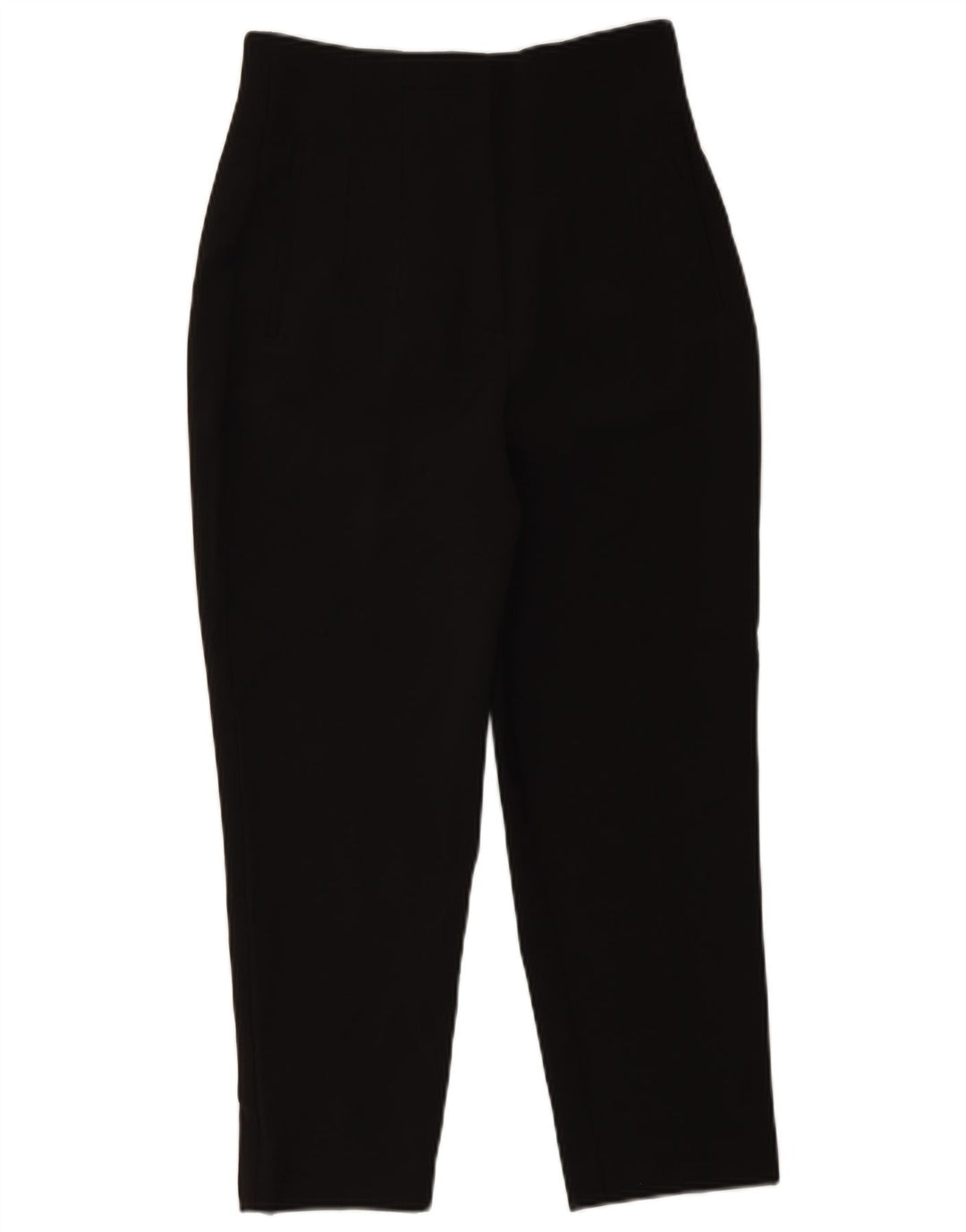 Zara Womens High Waist Cropped Trousers Medium W28 L25 Black Polyester