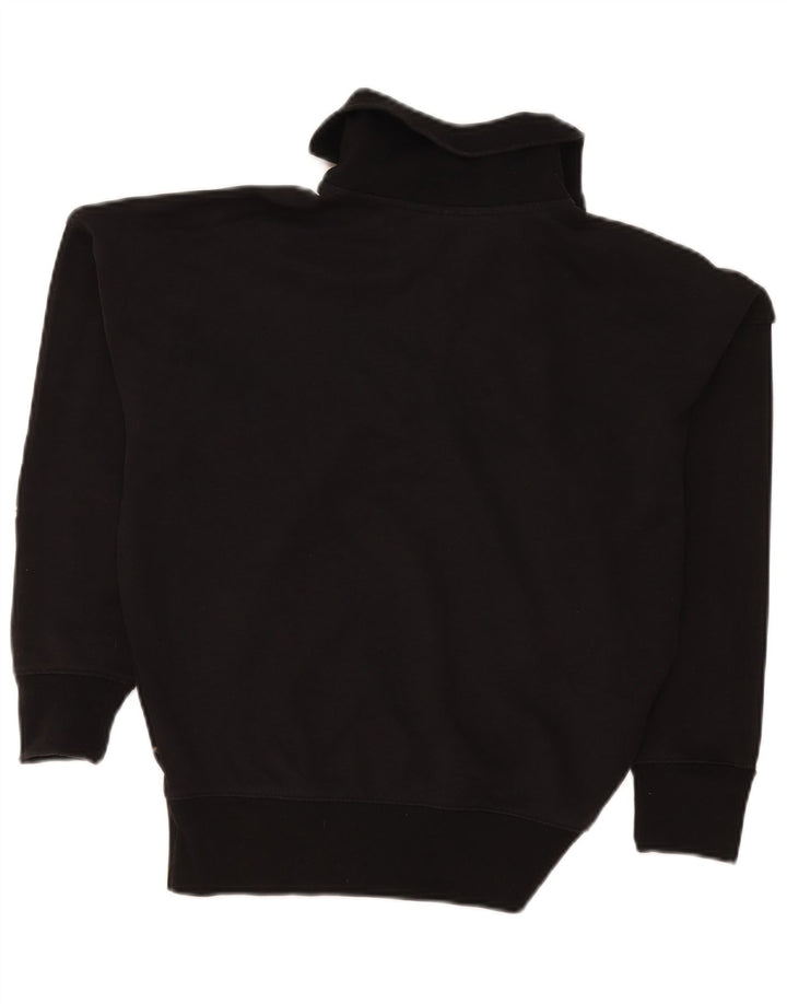 Adidas Womens Oversized Graphic Zip Neck Sweatshirt Jumper UK 8 Small Black