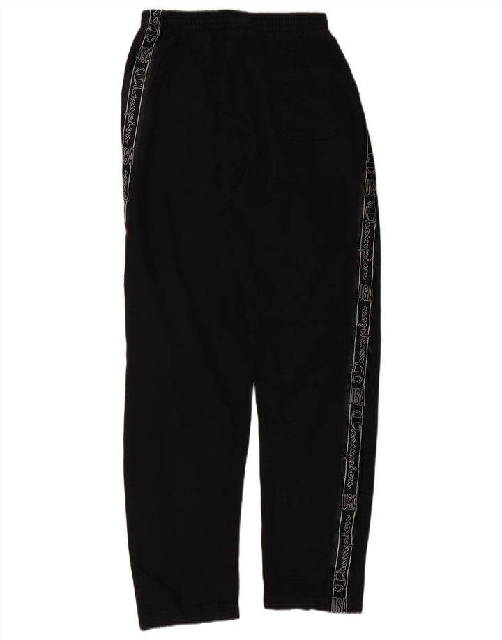 CHAMPION Mens Graphic Tracksuit Trousers Small  Black
