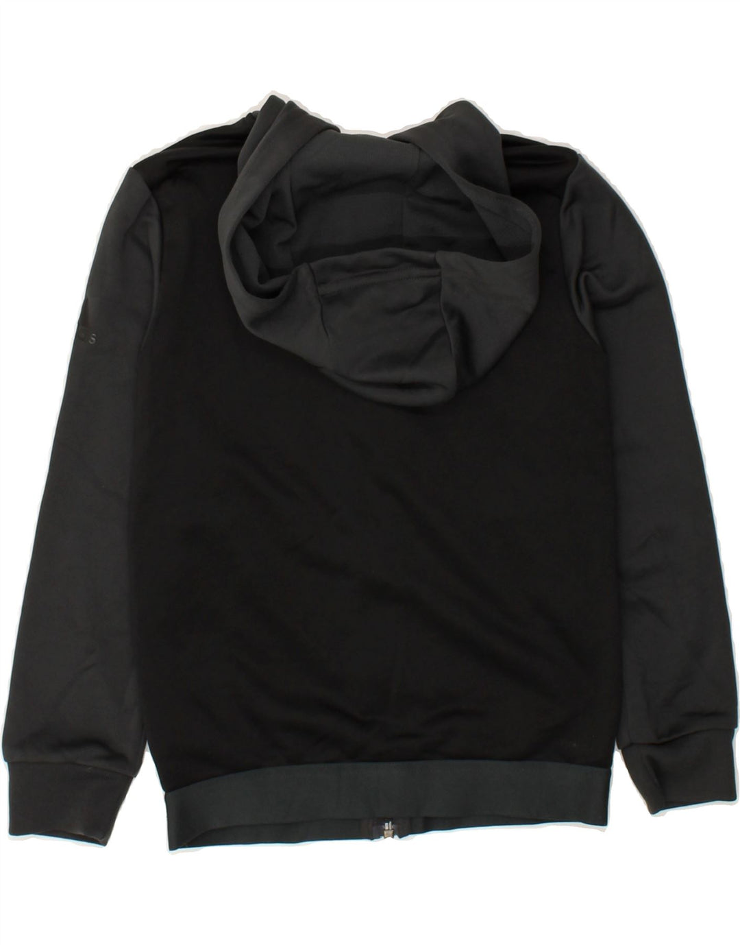ADIDAS Boys Zip Hoodie Sweater 7-8 Years Grey Colourblock Polyester | Vintage Adidas | Thrift | Second-Hand Adidas | Used Clothing | Messina Hembry 