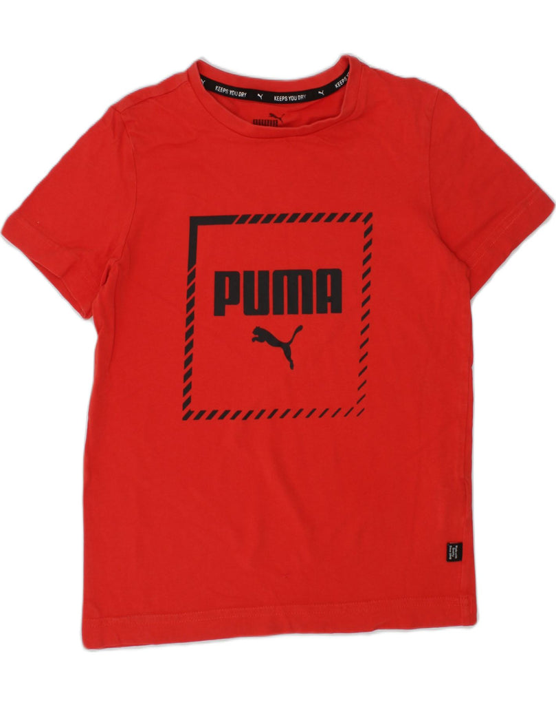 PUMA Boys Graphic T-Shirt Top 7-8 Years Red Cotton | Vintage Puma | Thrift | Second-Hand Puma | Used Clothing | Messina Hembry 