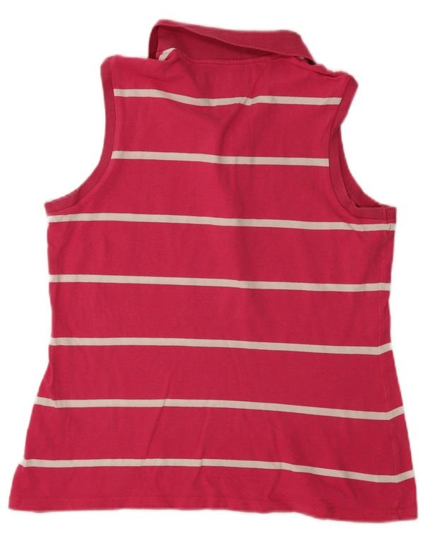 Tommy Hilfiger Womens Sleeveless Polo Shirt UK 18 XL Pink Striped
