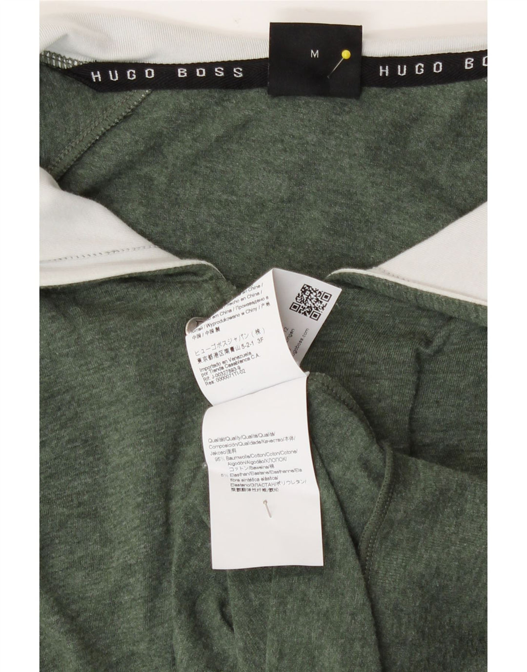 Hugo Boss Mens Zip Hoodie Sweater Medium Green Cotton
