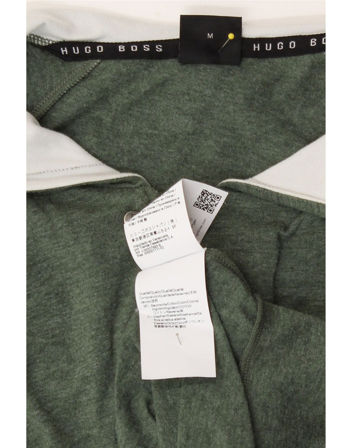 Hugo Boss Mens Zip Hoodie Sweater Medium Green Cotton