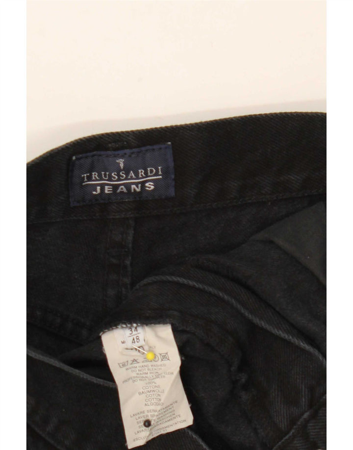 Trussardi Mens Tapered Jeans W34 L29 Black Cotton