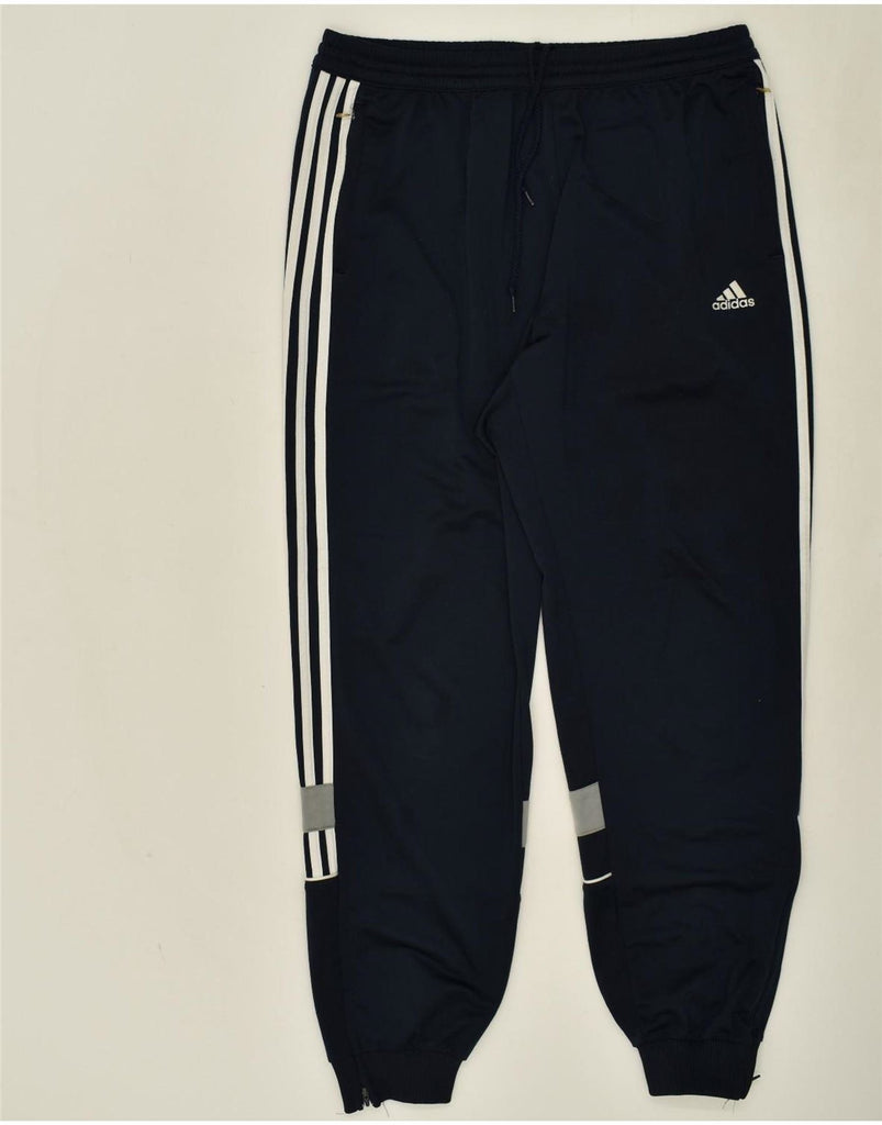 ADIDAS Mens Tracksuit Trousers Joggers UK 44/46 Large Navy Blue Polyester Vintage Adidas and Second-Hand Adidas from Messina Hembry 