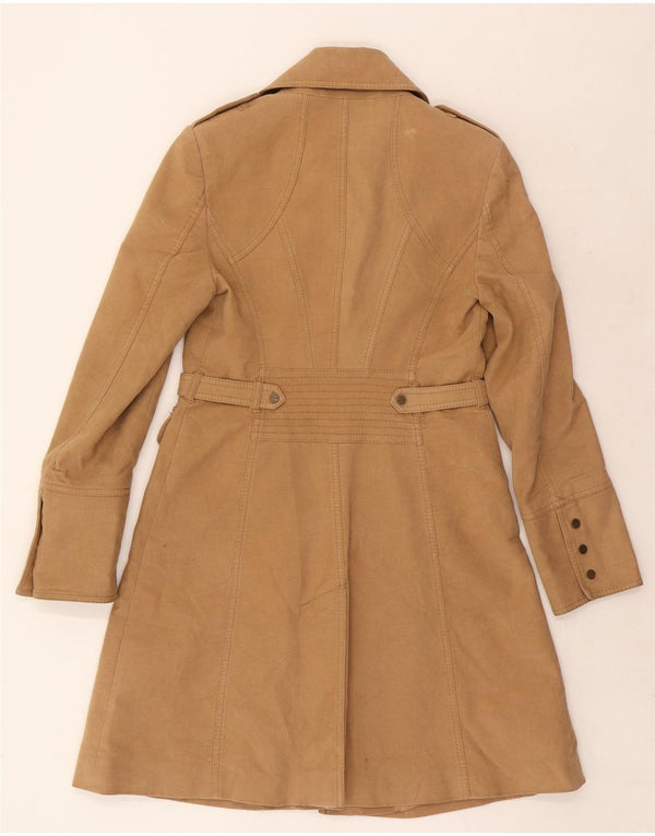 Karen Millen Womens Military Overcoat UK 12 Medium Brown Cotton