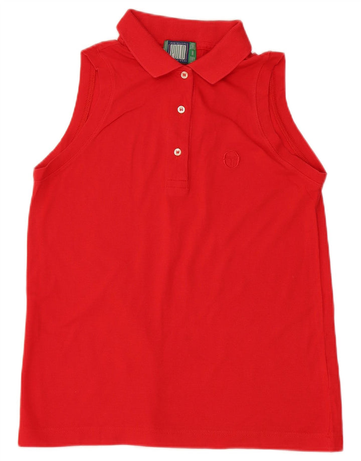 SERGIO TACCHINI Womens Sleeveless Polo Shirt UK 10 Small Red