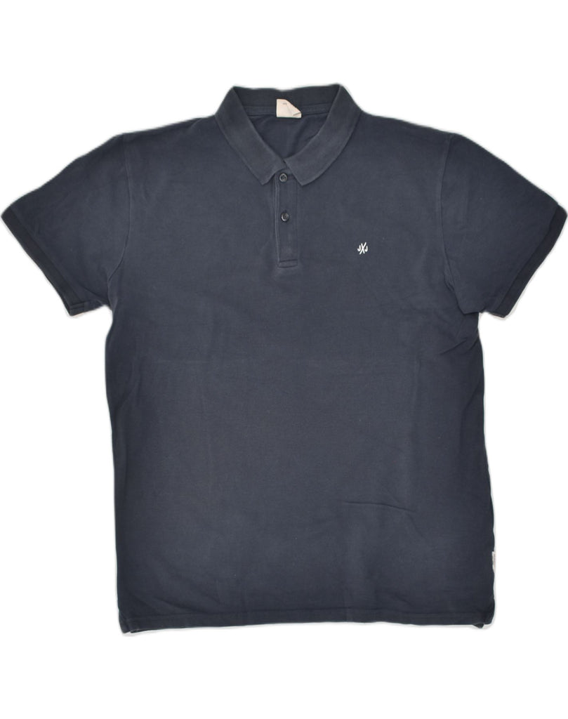 JACK & JONES Mens Polo Shirt Medium Navy Blue Cotton | Vintage Jack & Jones | Thrift | Second-Hand Jack & Jones | Used Clothing | Messina Hembry 