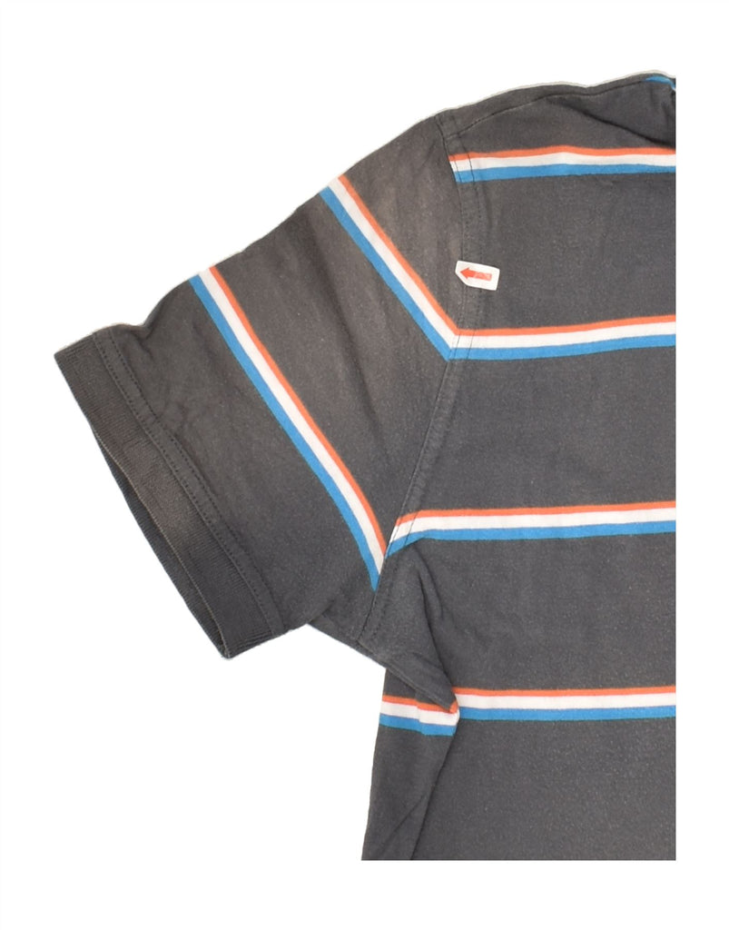 DIADORA Mens Polo Shirt Large Grey Striped Cotton | Vintage Diadora | Thrift | Second-Hand Diadora | Used Clothing | Messina Hembry 