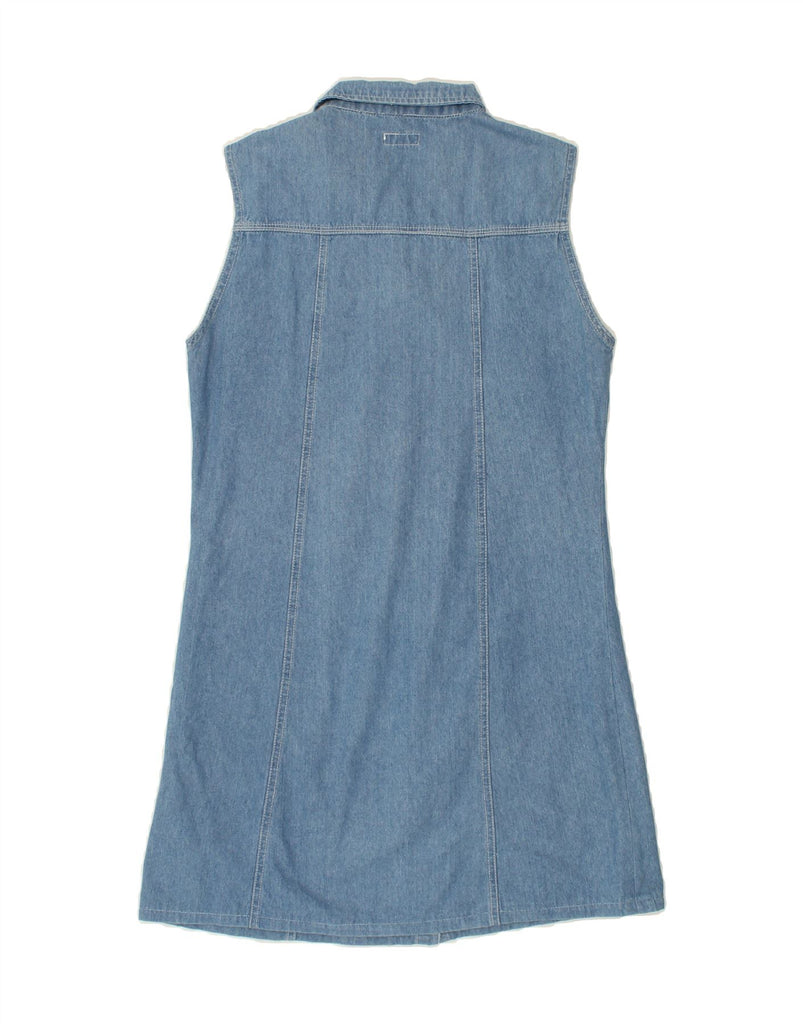 VINTAGE Womens Sleeveless Denim Dress UK 18 XL Blue Cotton Vintage Vintage and Second-Hand Vintage from Messina Hembry 