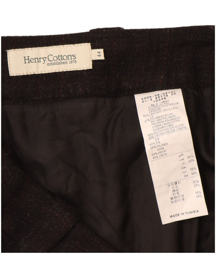 Henry Cottons Womens Pleated Skirt IT 44 Medium W30 Black Flecked Wool