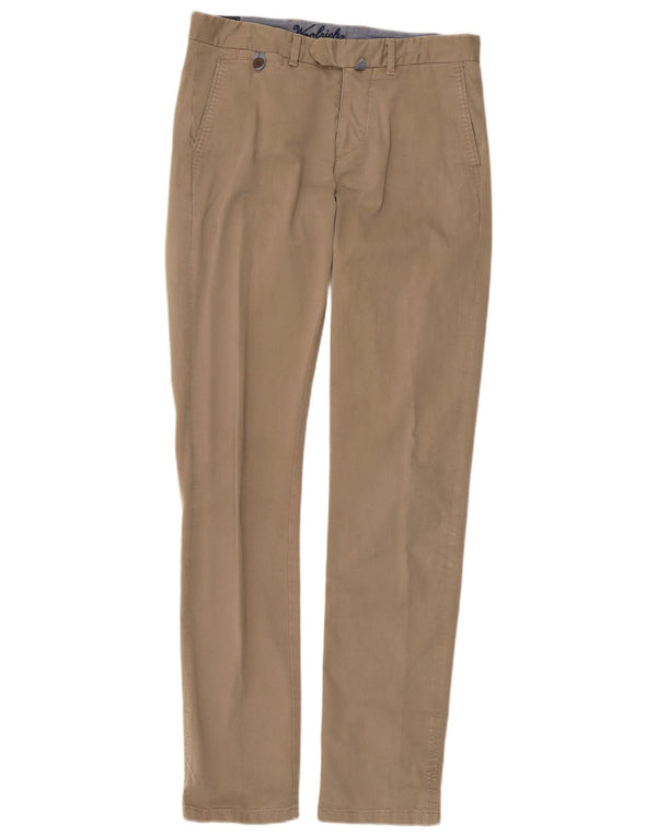 Woolrich Mens Slim Chino Trousers W30 L33  Beige Cotton