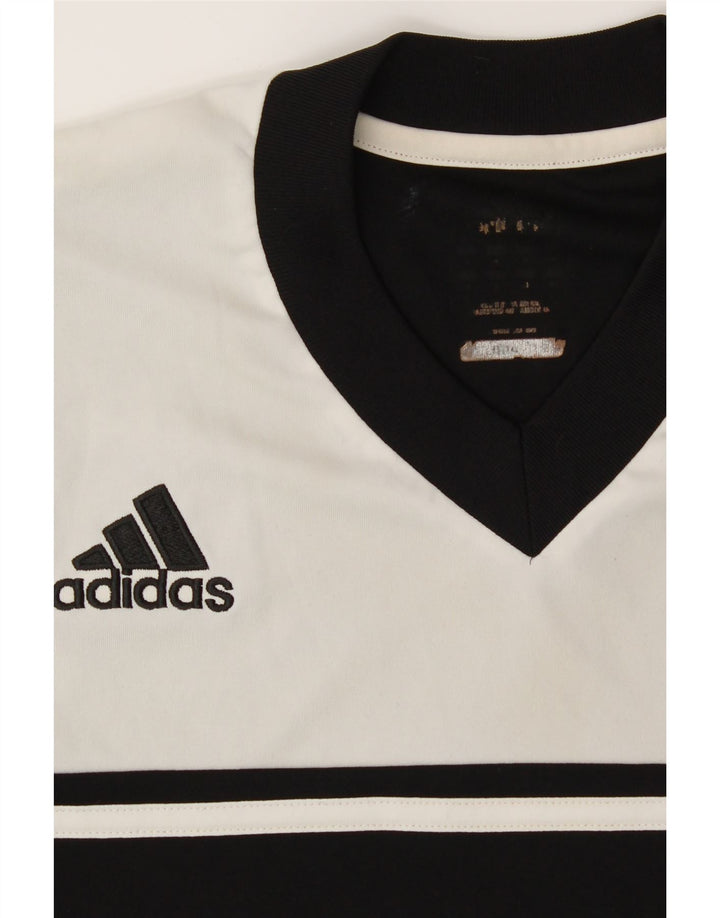 ADIDAS Mens T-Shirt Top Small Black Colourblock Polyester Vintage Adidas and Second-Hand Adidas from Messina Hembry 