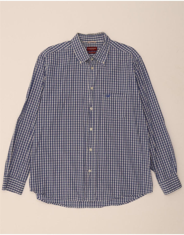CARRERA Mens Regular Fit Shirt XL Blue Check Cotton Vintage Carrera and Second-Hand Carrera from Messina Hembry 