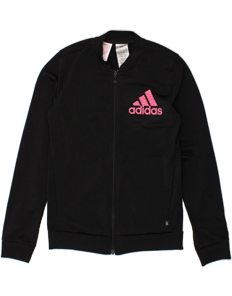 ADIDAS Girls Tracksuit Top Jacket 11-12 Years Medium  Black Polyester | Vintage Adidas | Thrift | Second-Hand Adidas | Used Clothing | Messina Hembry 