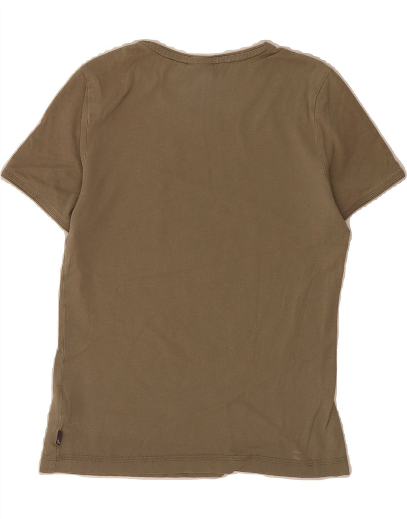 ADIDAS Womens T-Shirt Top UK 10 Small Khaki Cotton Vintage Adidas and Second-Hand Adidas from Messina Hembry 