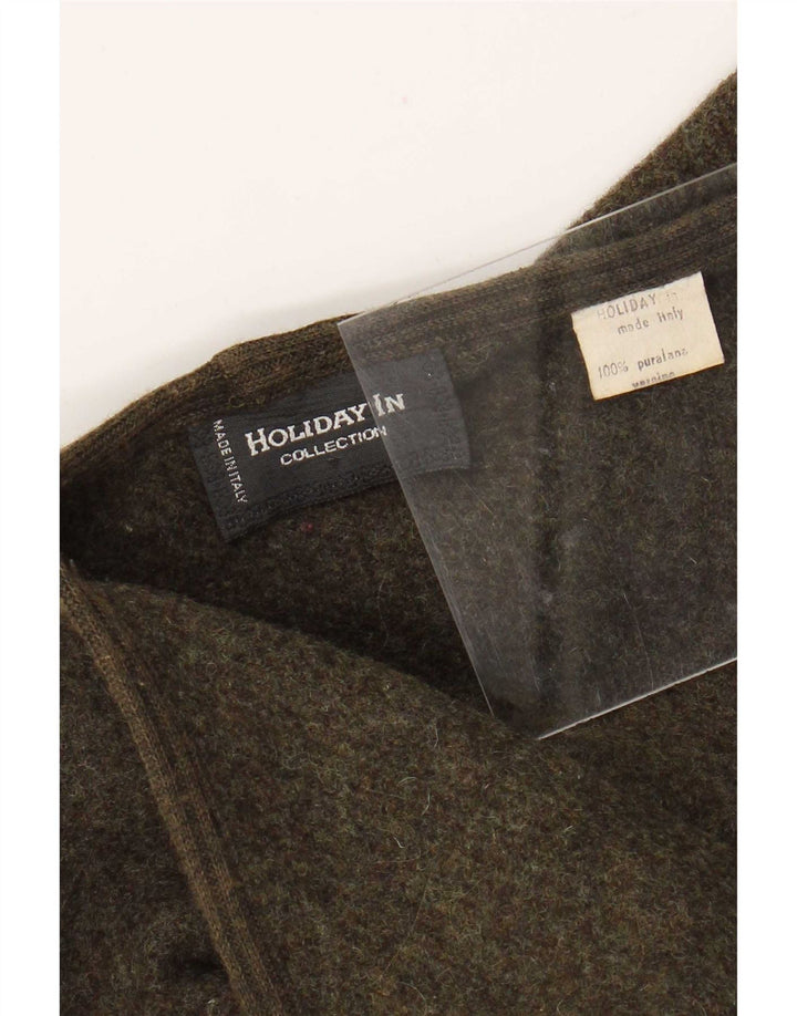 Vintage Womens Poncho Coat One Size Khaki Virgin Wool