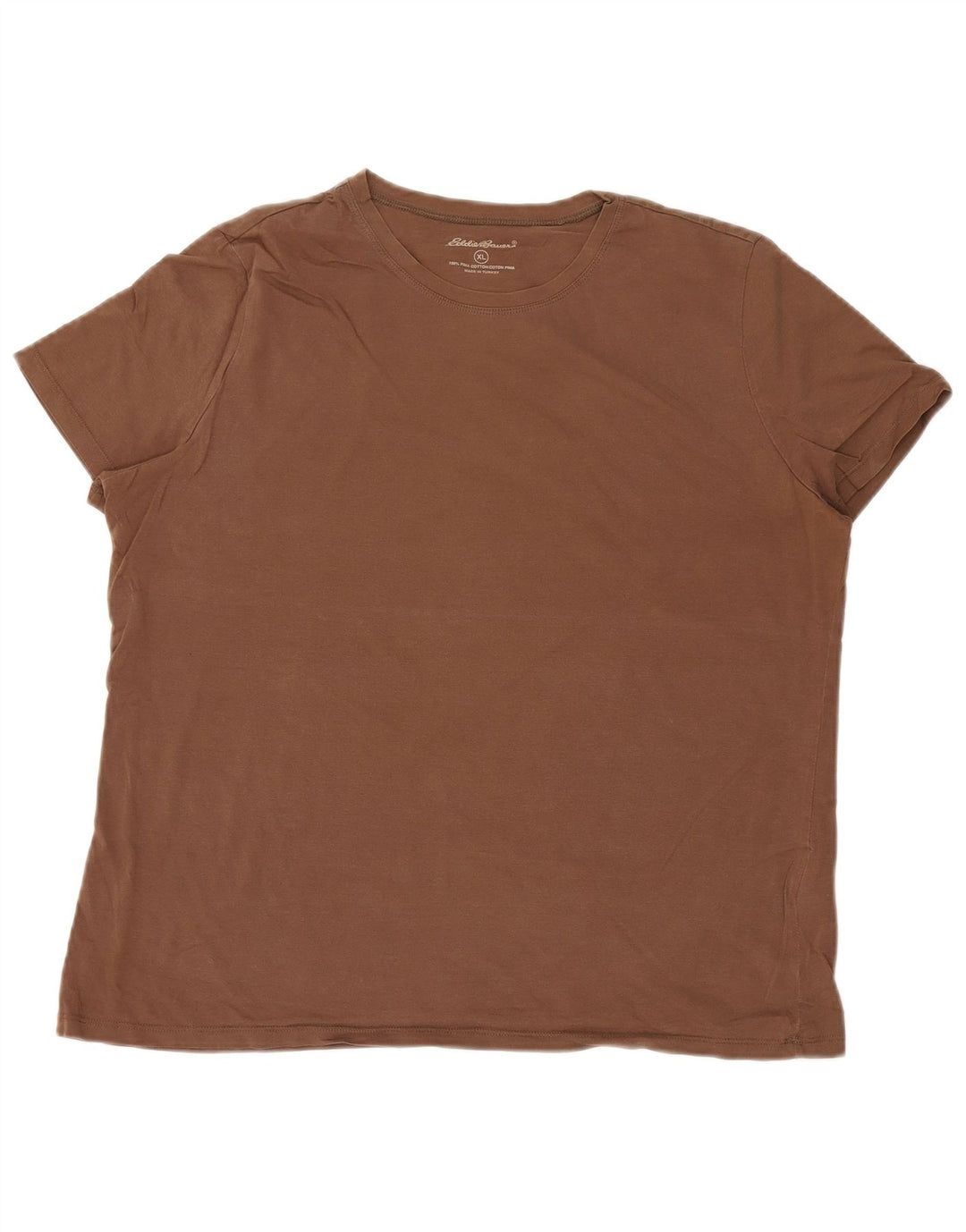 EDDIE BAUER Mens T-Shirt Top XL Brown Cotton