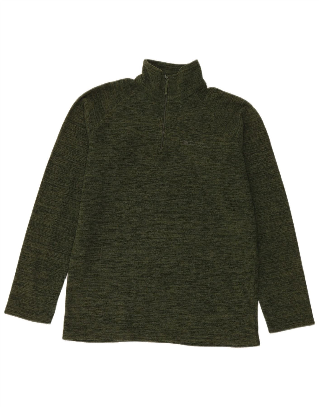 Mountain Warehouse Mens Zip Neck Fleece Jumper Small Green Flecked
