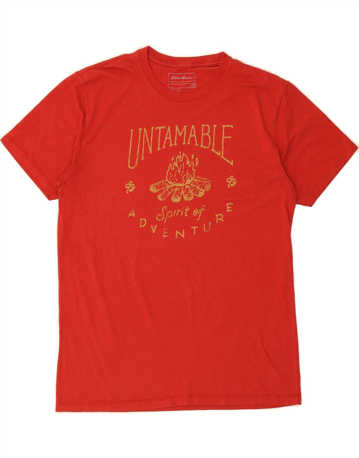 EDDIE BAUER Mens Graphic T-Shirt Top Medium Red Cotton Vintage Eddie Bauer and Second-Hand Eddie Bauer from Messina Hembry 