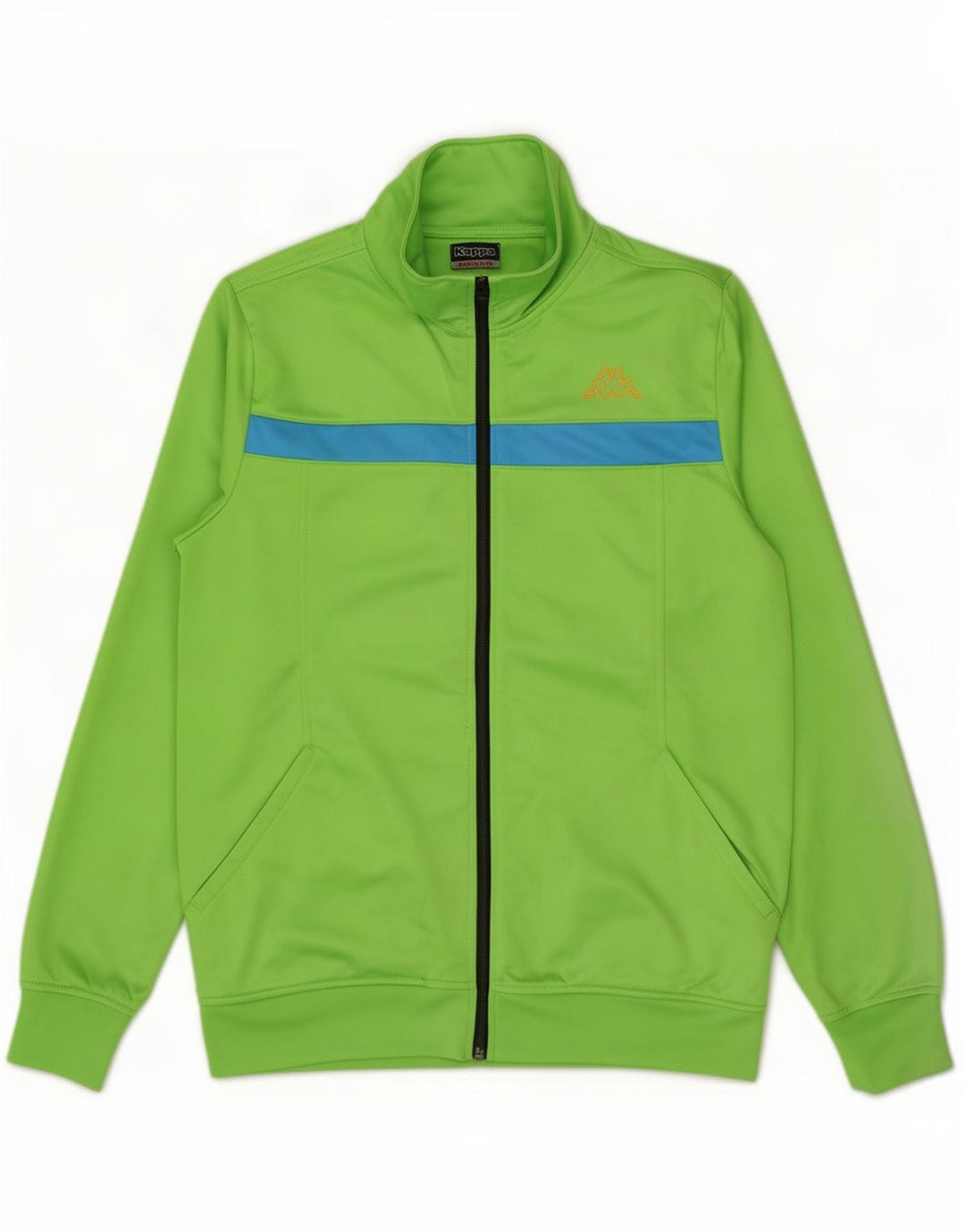 Kappa Mens Tracksuit Top Jacket Medium Green Colourblock Polyester