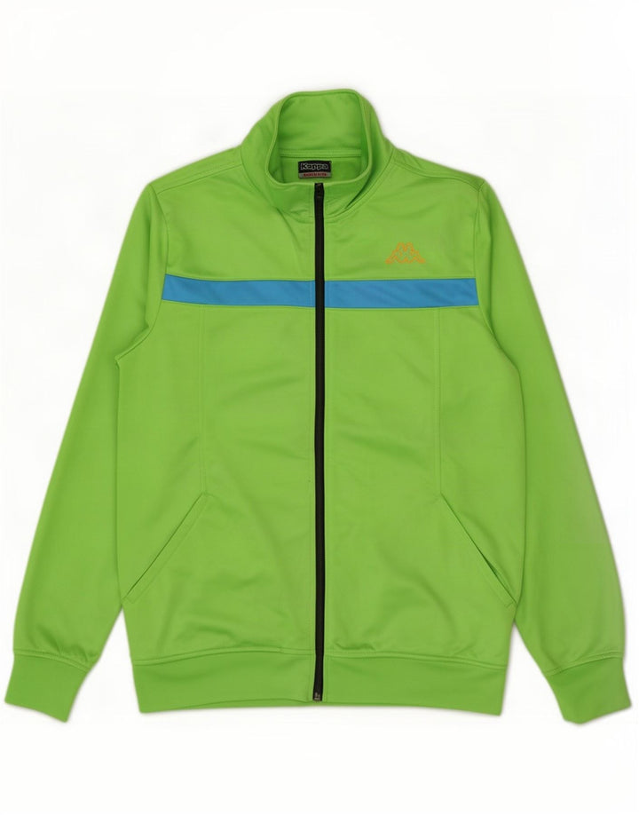 Kappa Mens Tracksuit Top Jacket Medium Green Colourblock Polyester
