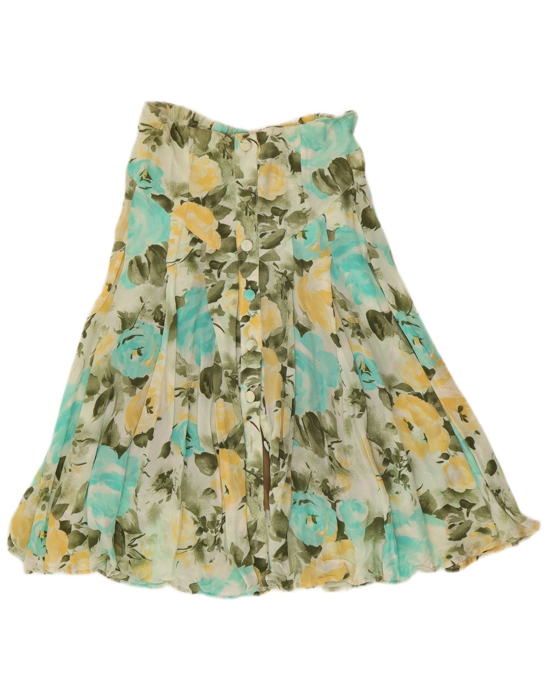 MARIA GRAZIA SEVERI Womens Flared Skirt IT 42 Medium W30  Green Floral