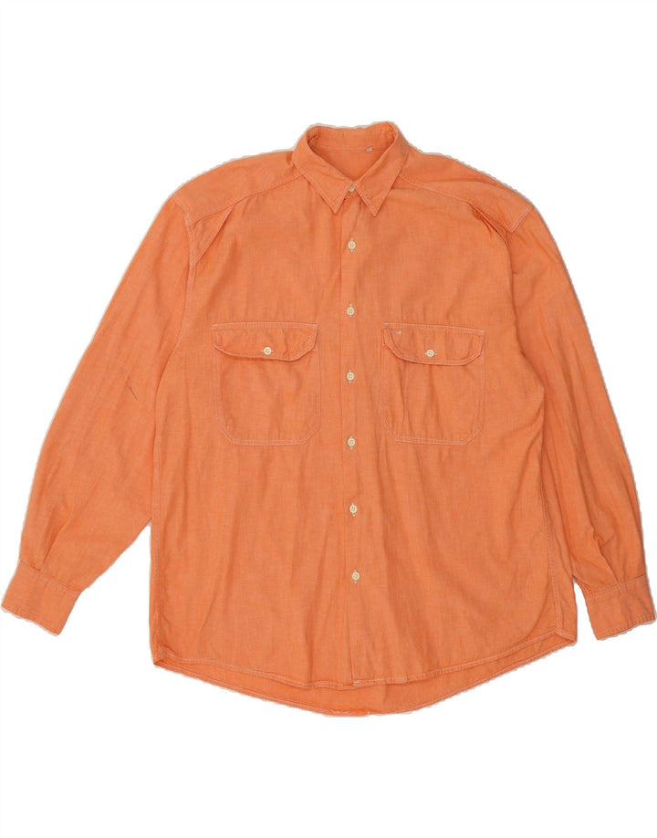 VINTAGE Mens Shirt XL Orange Vintage Vintage and Second-Hand Vintage from Messina Hembry 