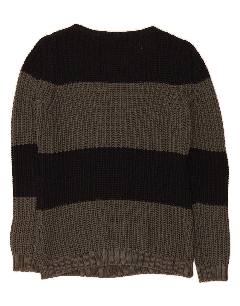 ARIZONA Womens Boat Neck Jumper Sweater UK 12 Medium Black Colourblock Vintage Arizona and Second-Hand Arizona from Messina Hembry 