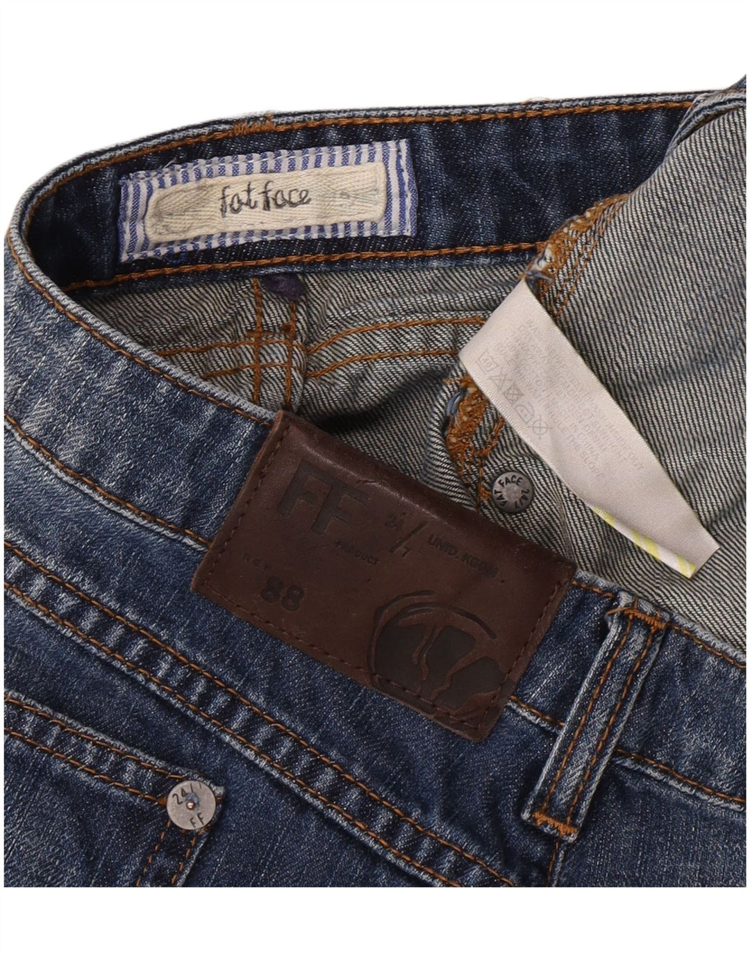 Fat Face Womens Denim Mini Cargo Skirt W36 XL Blue Cotton