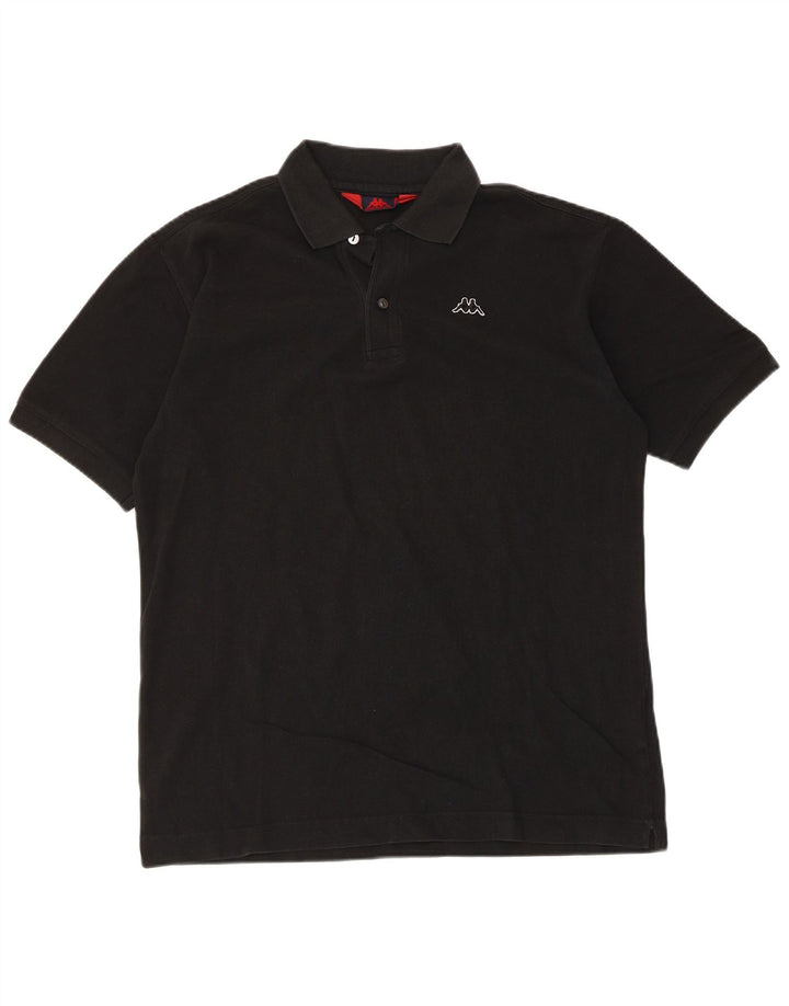 Kappa Mens Polo Shirt Medium Black Cotton