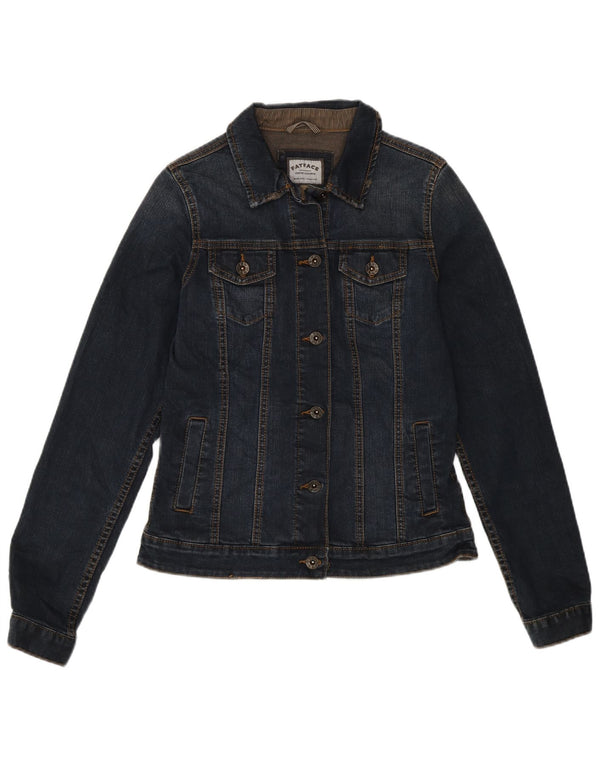Fat Face Womens Denim Jacket UK 10 Small Navy Blue Cotton