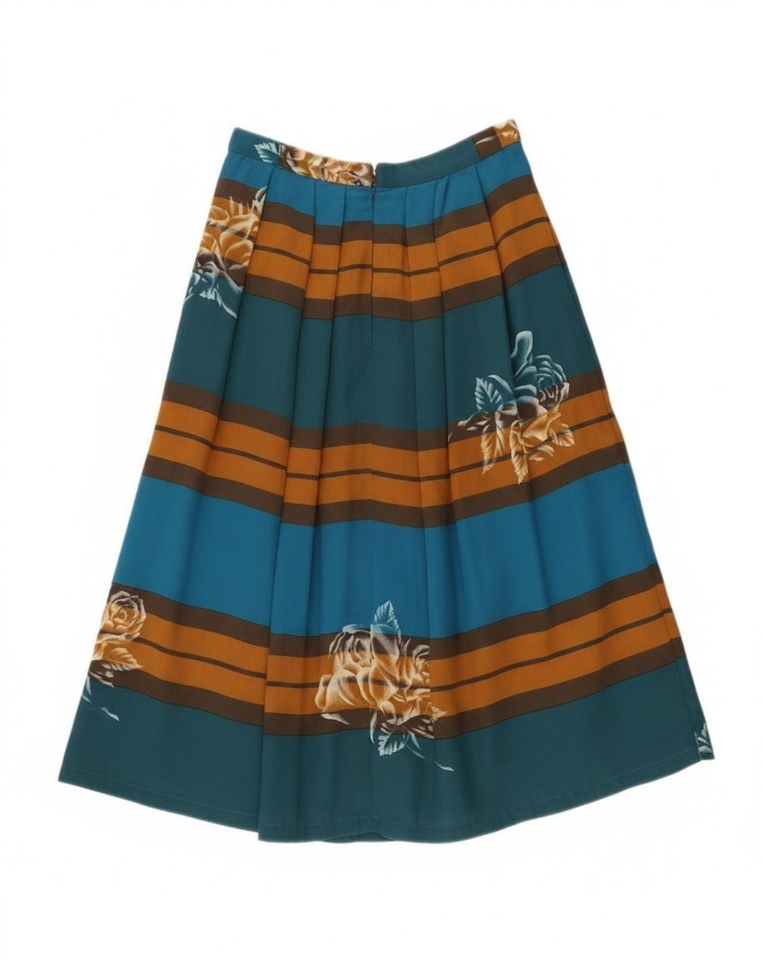 Vintage Womens Pleated A-Line Skirt W24 XS Multicoloured Striped