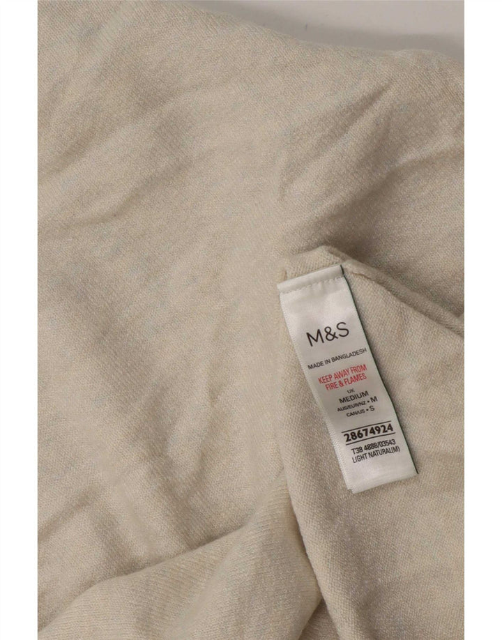 Marks & Spencer Womens Short Sleeve Sweatshirt Jumper UK 14 Medium Beige