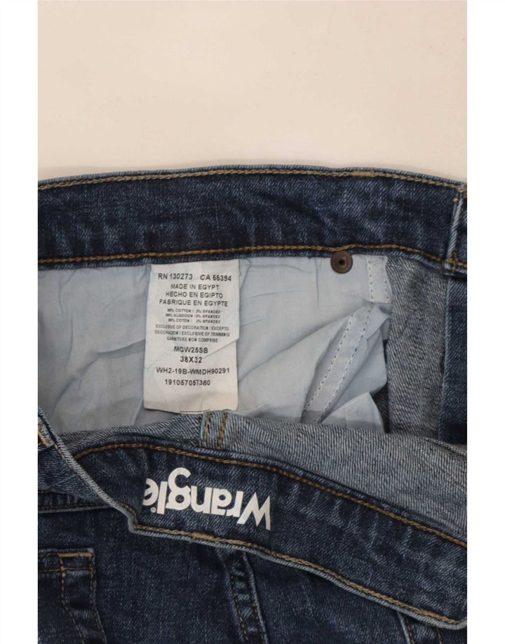 Wrangler Mens Regular Fit Straight Jeans W38 L32 Blue Cotton