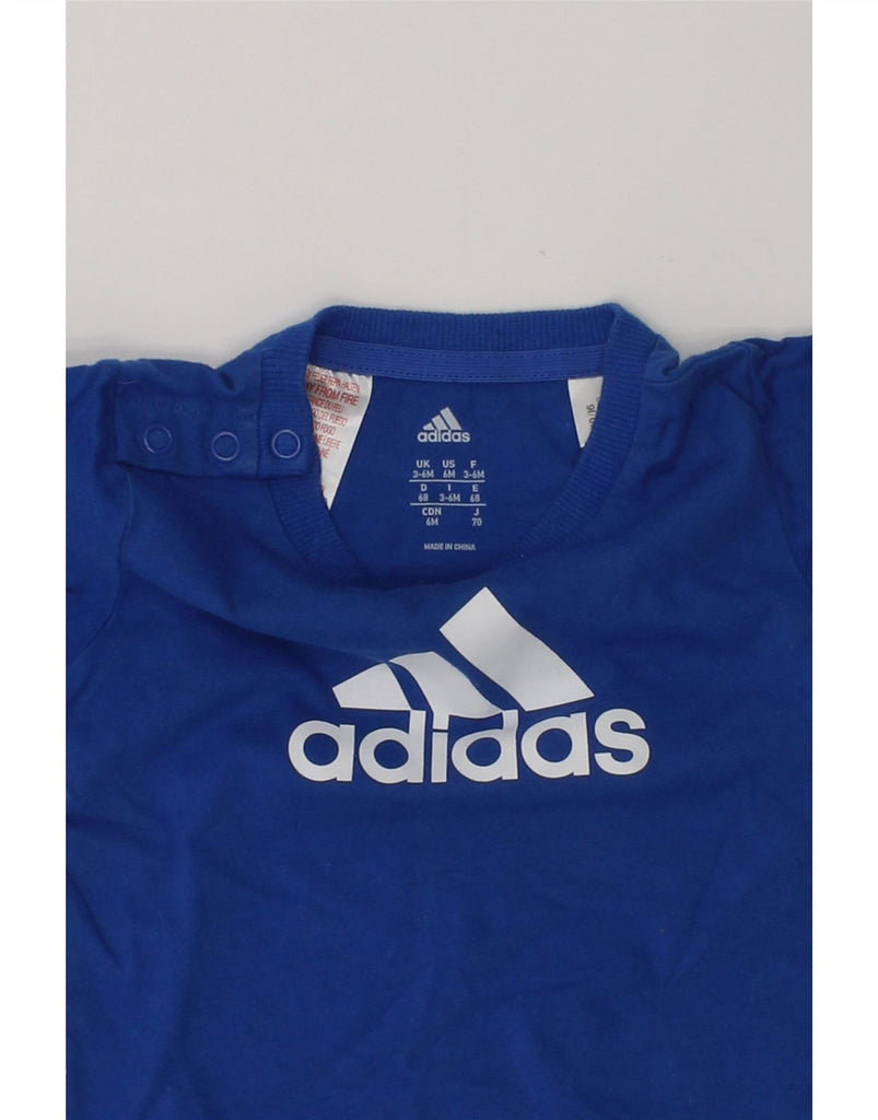 ADIDAS Baby Boys Graphic T-Shirt Top 3-6 Months Blue Cotton | Vintage Adidas | Thrift | Second-Hand Adidas | Used Clothing | Messina Hembry 