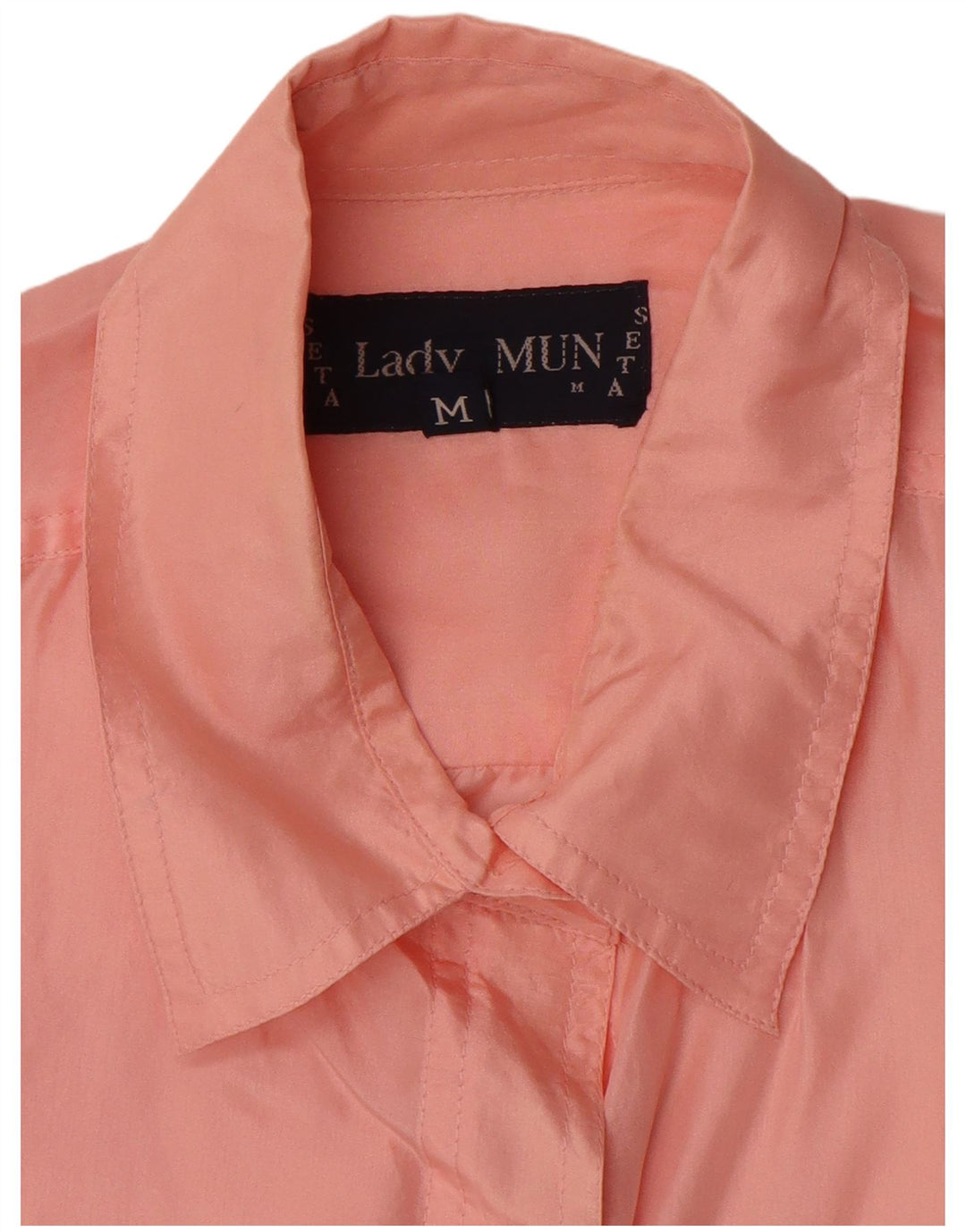 Vintage Womens Oversized Shirt UK 14 Medium Pink Silk