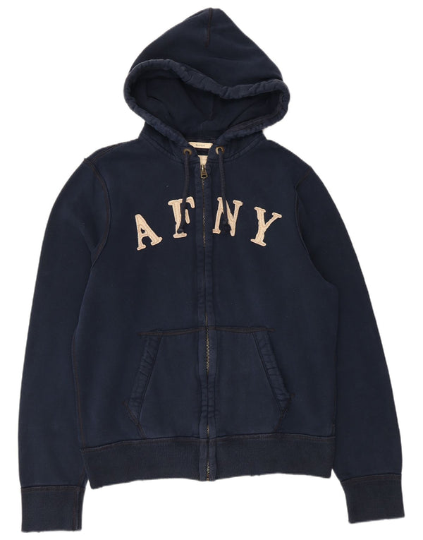 Abercrombie & Fitch Womens Muscle Zip Hoodie Sweater UK 18 XL Navy Blue