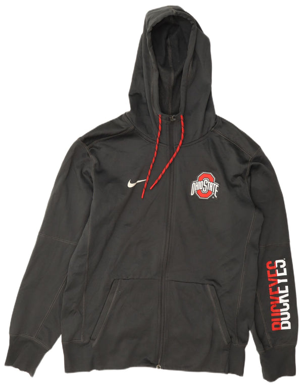 Nike Mens Ohio State Graphic Zip Hoodie Sweater Medium Grey Polyester