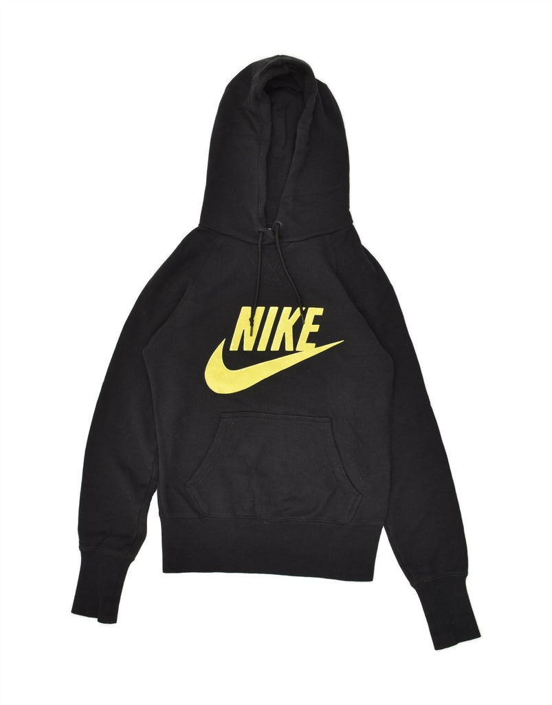 NIKE Mens Graphic Hoodie Jumper Small Black Cotton | Vintage Nike | Thrift | Second-Hand Nike | Used Clothing | Messina Hembry 