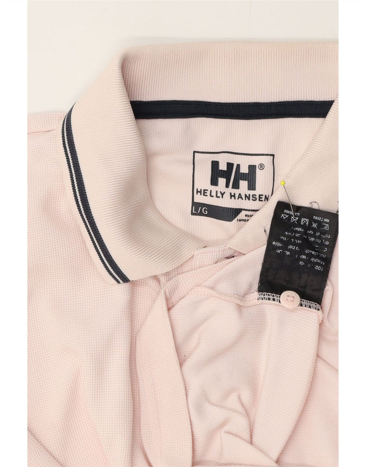 Helly Hansen Mens Polo Shirt Large Pink Polyester