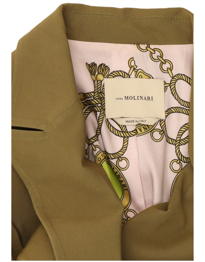 Anna Molinari Womens Double Breasted Blazer Jacket UK 10 Small Khaki