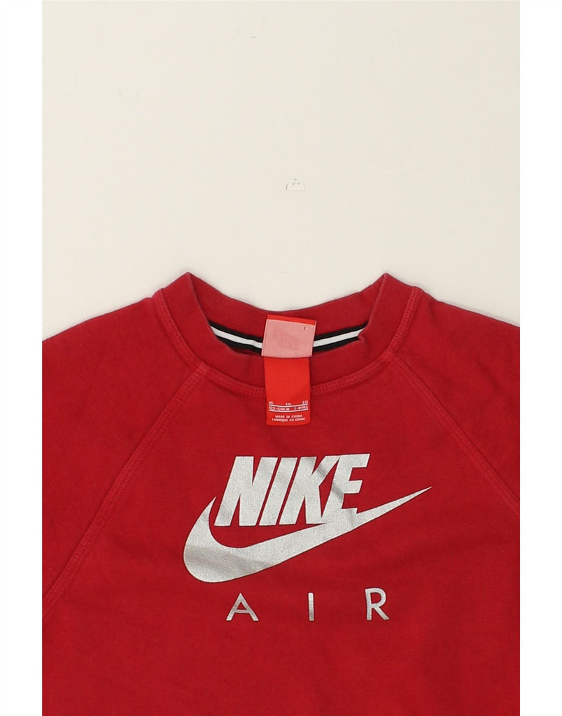 NIKE Girls Air Graphic Sweatshirt Jumper 7-8 Years XL Red Cotton | Vintage Nike | Thrift | Second-Hand Nike | Used Clothing | Messina Hembry 