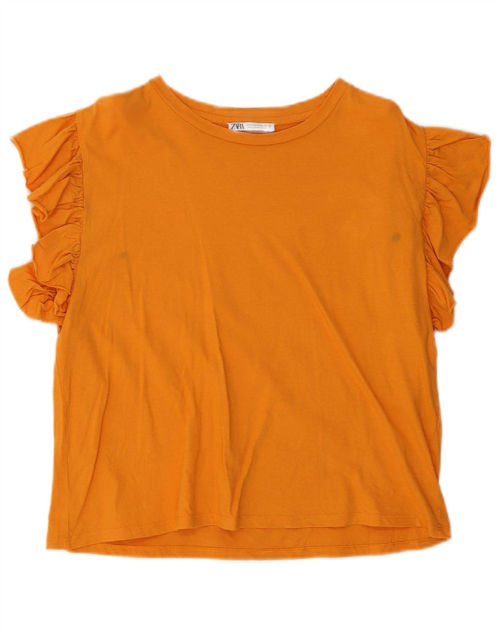 Zara Womens Blouse Top UK 12 Medium Orange