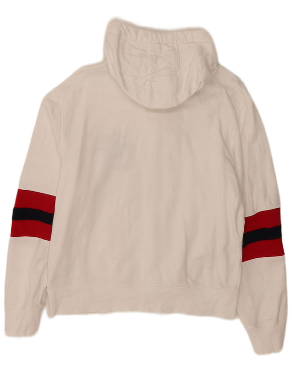 U.S. Polo Assn. Womens Zip Hoodie Sweater UK 14 Medium White Colourblock