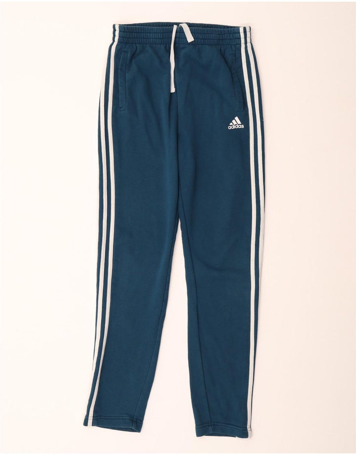 Adidas Boys Tracksuit Trousers 14-15 Years  Blue Cotton